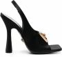 Versace Slingback sandalen met medusa plakkaat Zwart - Thumbnail 1