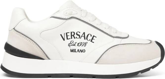 Versace Sneakers met geborduurd logo Wit