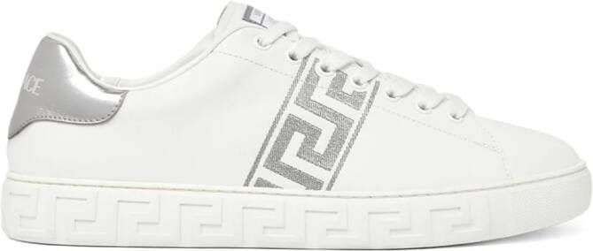 Versace Greca sneakers met borduurwerk Wit