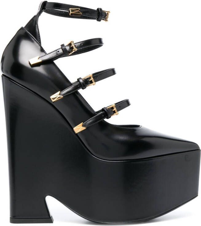 Versace Tempest pumps met plateauzool Zwart