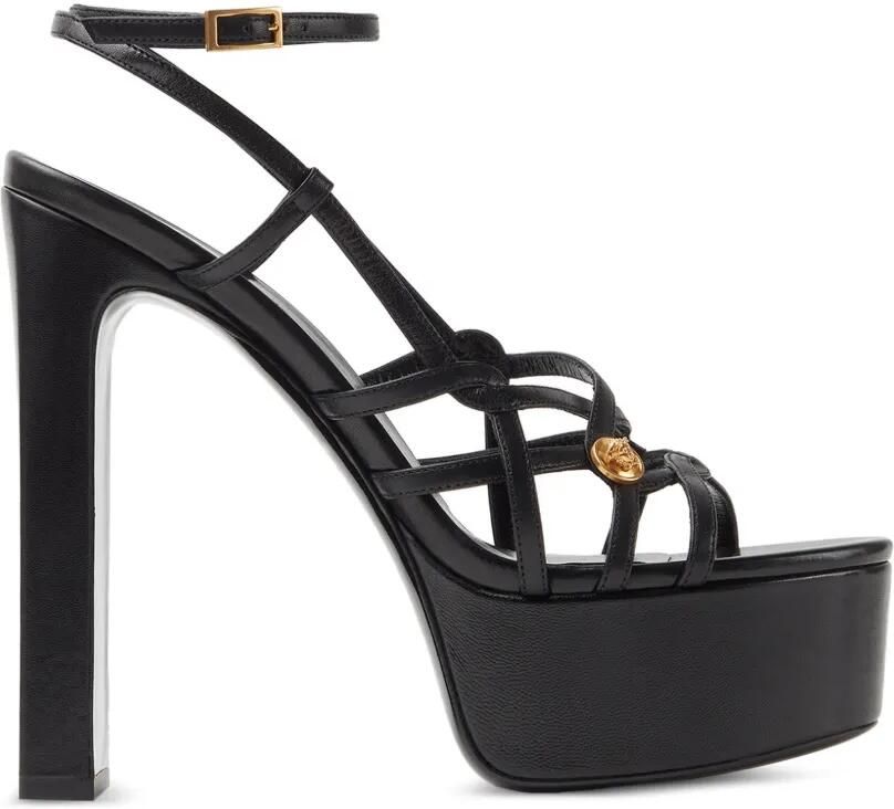 Versace 140 mm Valentina nappa sandalen met plateauzool Zwart