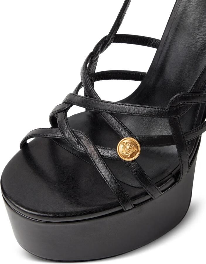 Versace 140 mm Valentina nappa sandalen met plateauzool Zwart - Foto 2