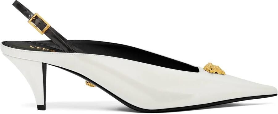 Versace 55 mm Medusa leren pumps Wit