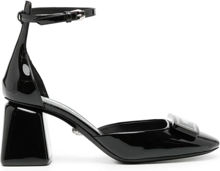 Versace 80 mm leren pumps Zwart