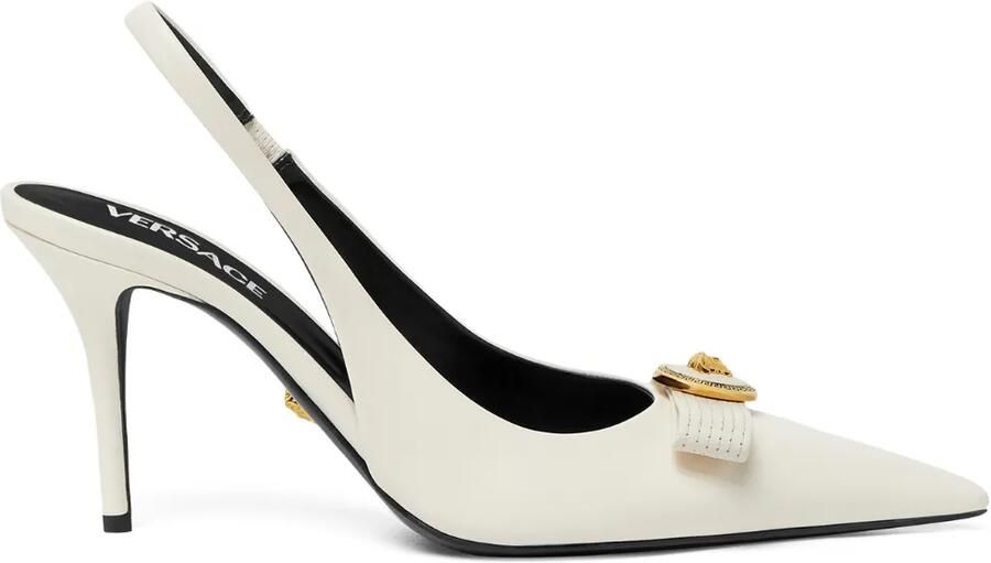 Versace 85 mm leren pumps Wit