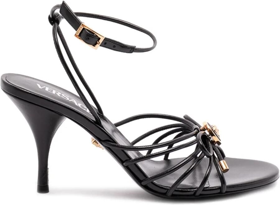Versace 85 mm sandalen met Medusa-applicatie en hak Zwart