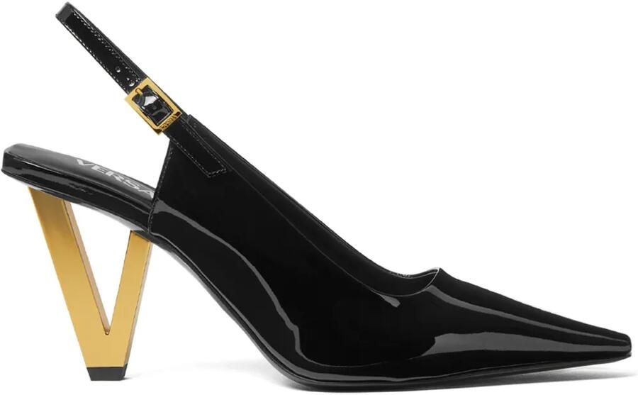 Versace 85 mm V2025 slingback pumps Zwart
