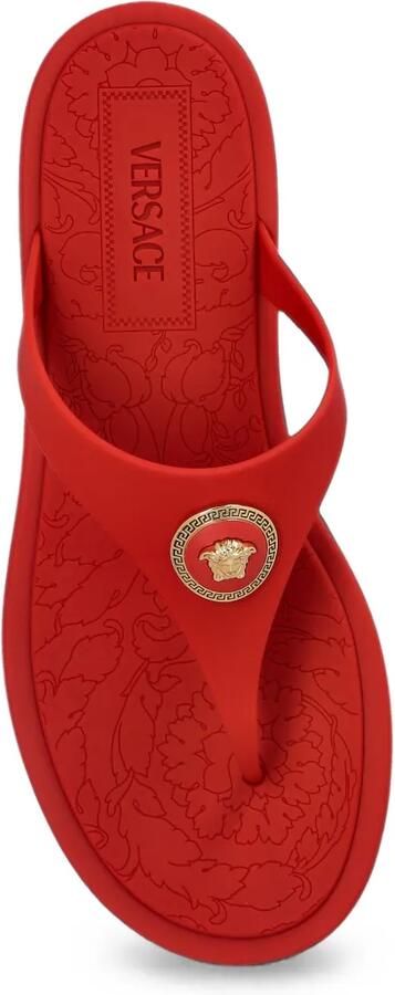 Versace Alia platte rubberen sandalen Rood - Foto 3