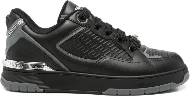 Versace Biggie Basket leather sneakers Zwart