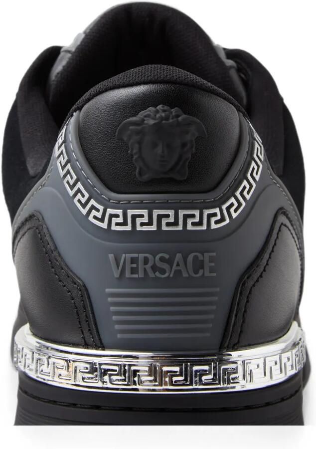Versace Biggie Basket leren sneakers met jacquard Zwart - Foto 3