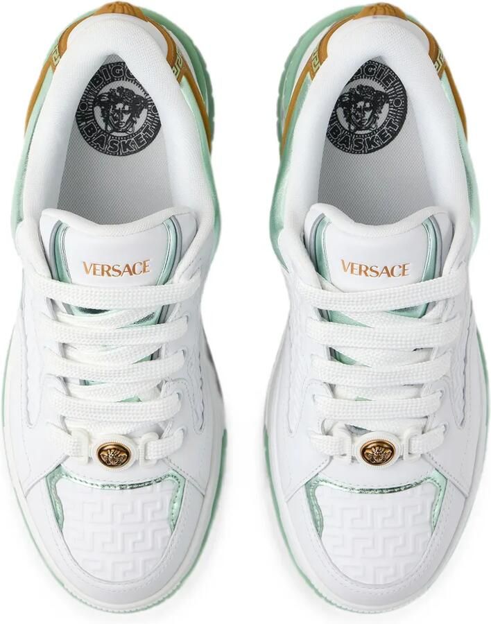 Versace Biggie Basket leren sneakers Wit - Foto 2
