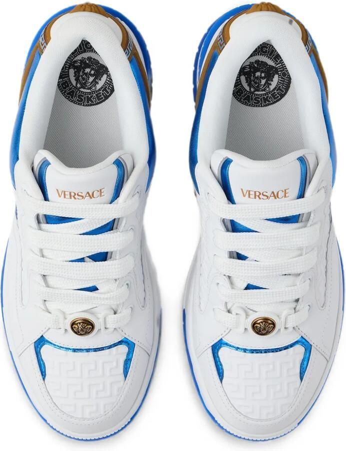 Versace Biggie Basket leren sneakers Wit - Foto 2