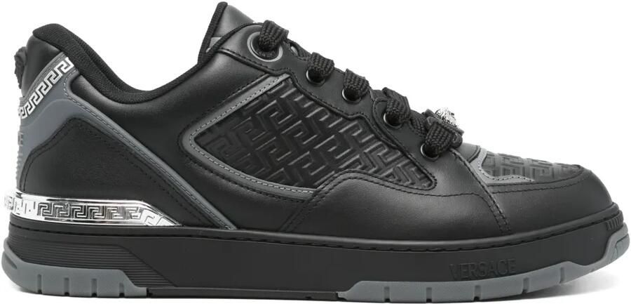 Versace Biggie Basket leren sneakers Zwart