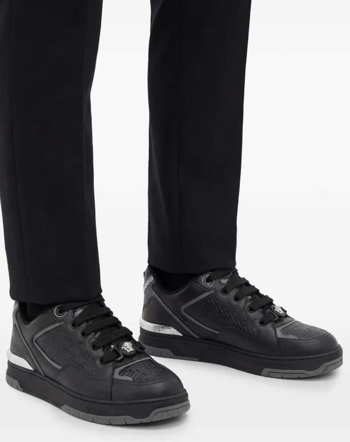 Versace Biggie Basket leren sneakers Zwart - Foto 2