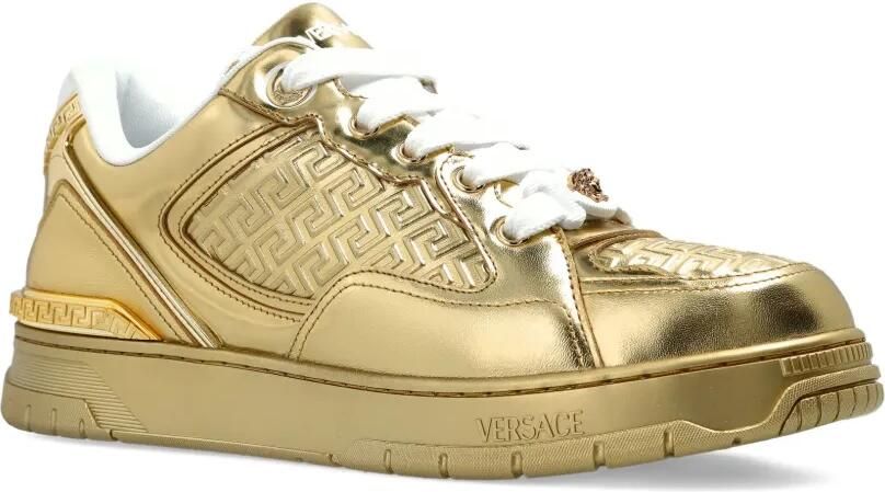 Versace Biggie Basket metallic leren sneakers Goud - Foto 4