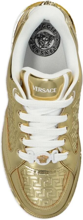 Versace Biggie Basket metallic leren sneakers Goud - Foto 5