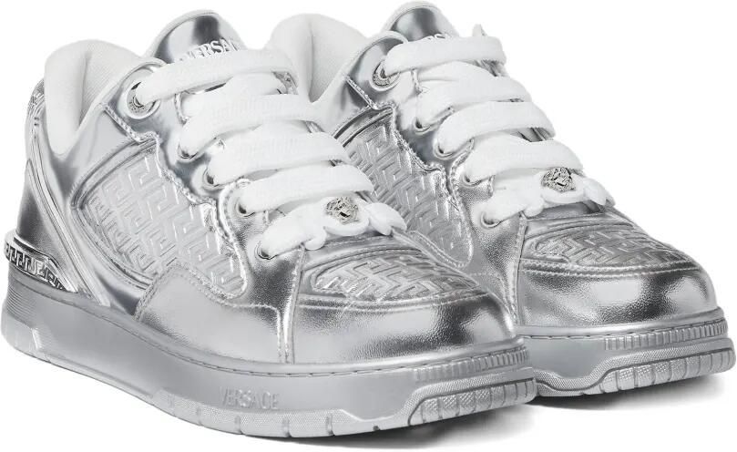 Versace Biggie Basket metallic sneakers Zilver - Foto 5
