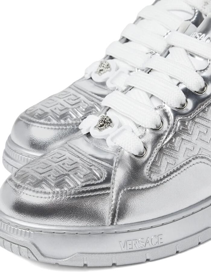 Versace Biggie Basket metallic sneakers Zilver - Foto 4