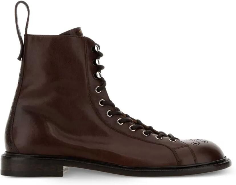 Versace Billy leren laarzen Bruin