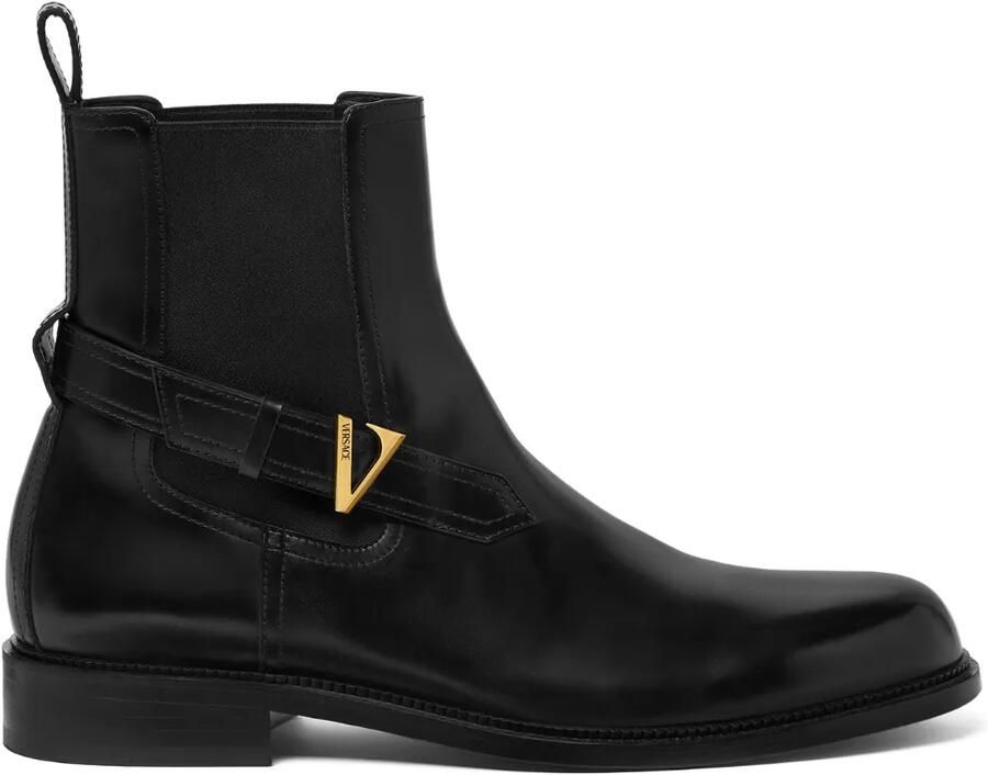 Versace Chelsea laarzen met ronde neus Zwart