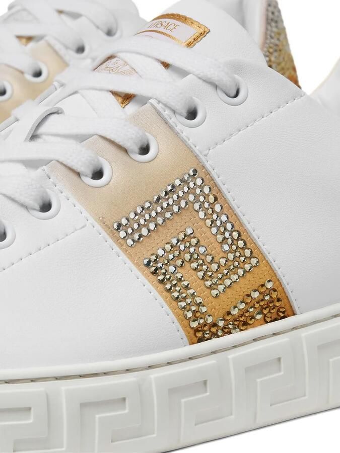 Versace Crystal Greca sneakers Wit - Foto 4