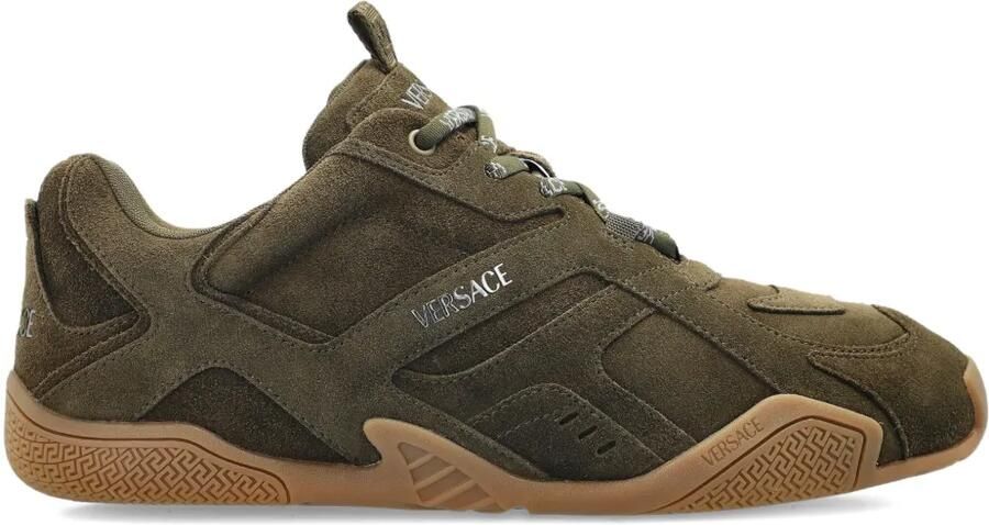 Versace Galaxia suède sneakers Groen