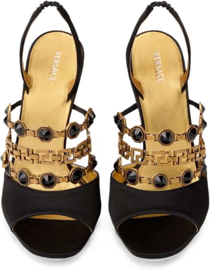 Versace Gemma satijnen sandalen 90 mm Zwart - Foto 2