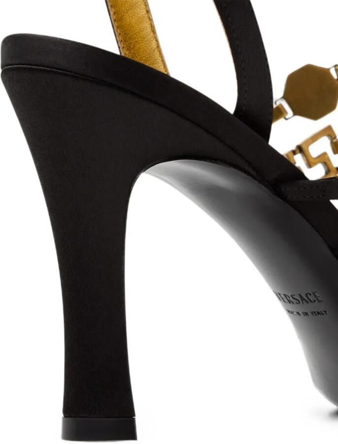 Versace Gemma satijnen sandalen 90 mm Zwart - Foto 3