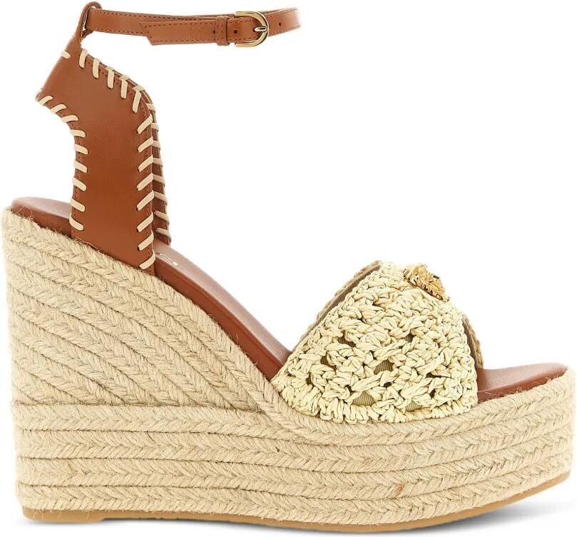 Versace Gevlochten espadrilles met medaillon Bruin