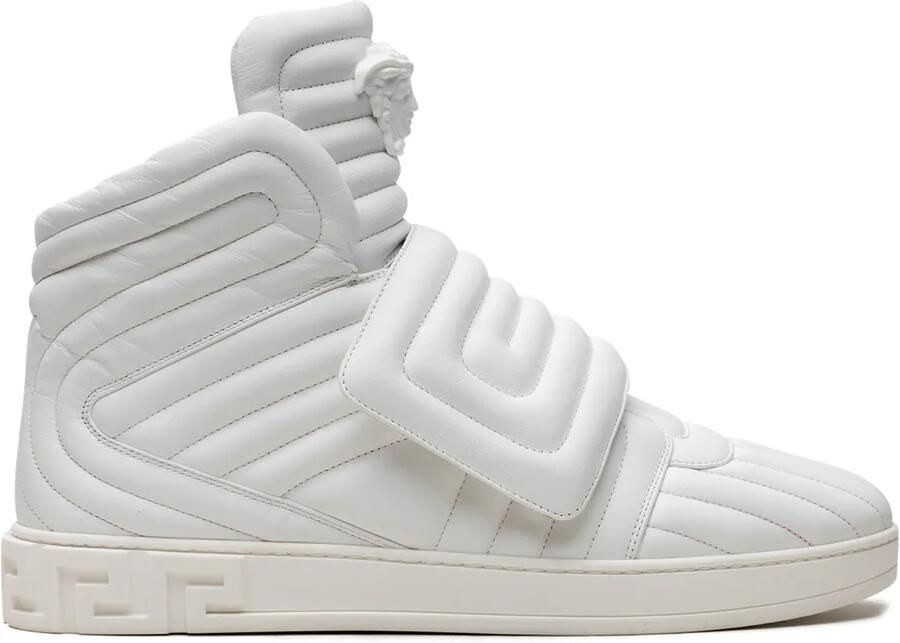 Versace Gewatteerde high-top "White" sneakers Wit