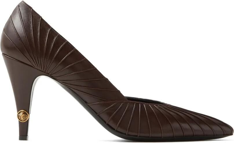 Versace Gianni leren pumps 90 mm Bruin