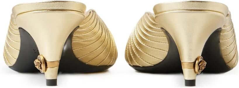 Versace Gianni metallic-nappa mules 55 mm Goud - Foto 4