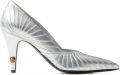 Versace Gianni metallic nappa pumps 90 mm Zilver - Zilver