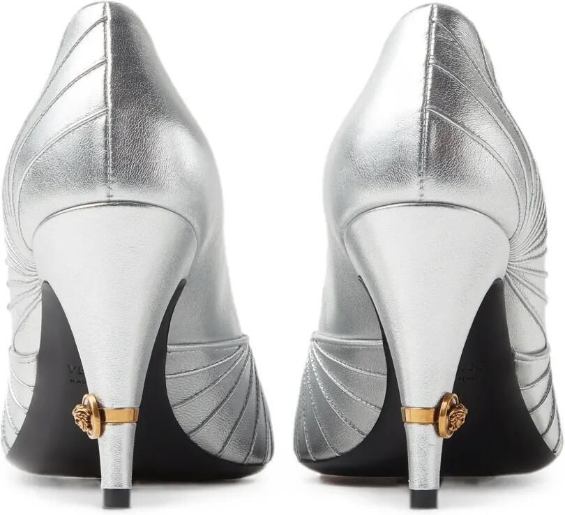 Versace Gianni metallic nappa pumps 90 mm Zilver - Foto 3