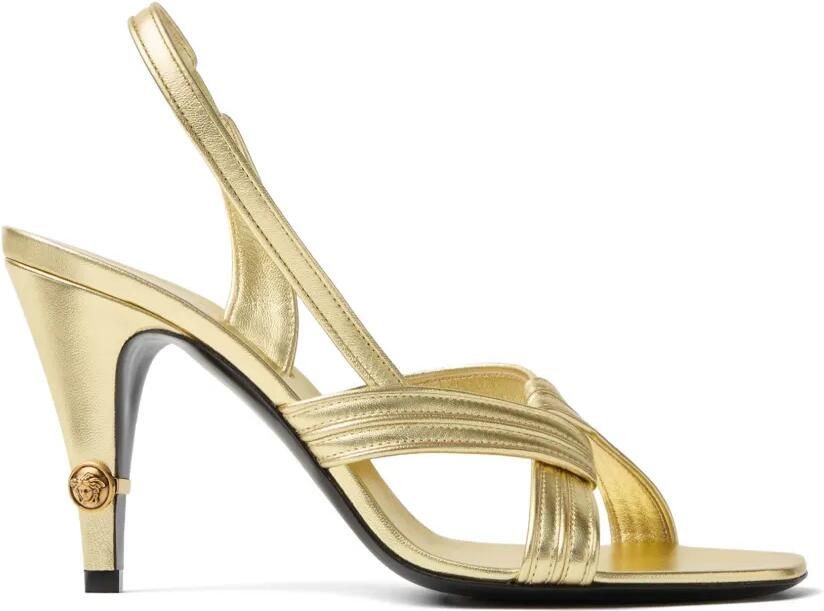 Versace Gianni metallic nappa sandalen 90 mm Goud