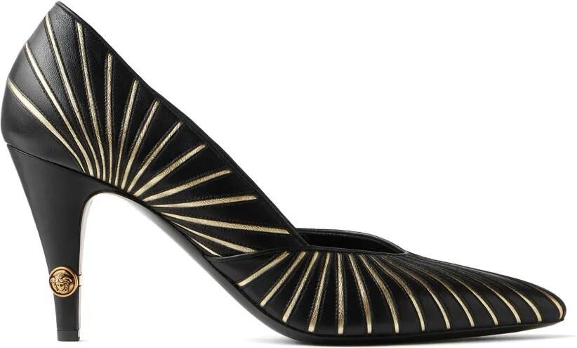 Versace Gianni nappa leren pumps 90 mm Zwart