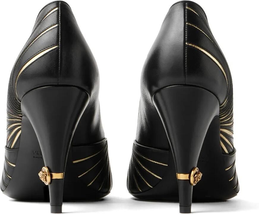 Versace Gianni nappa leren pumps 90 mm Zwart - Foto 3