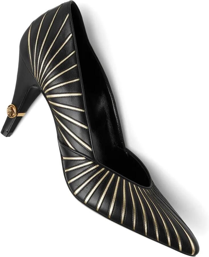 Versace Gianni nappa leren pumps 90 mm Zwart - Foto 2
