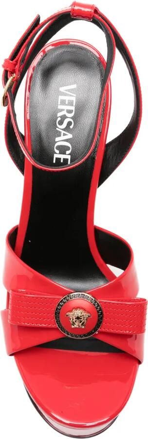 Versace Gianni Ribbon gelakte sandalen 140 mm Rood - Foto 4