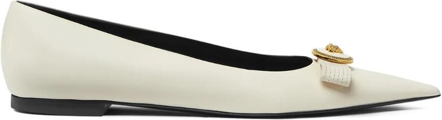 Versace Gianni Ribbon leren ballerina's Beige