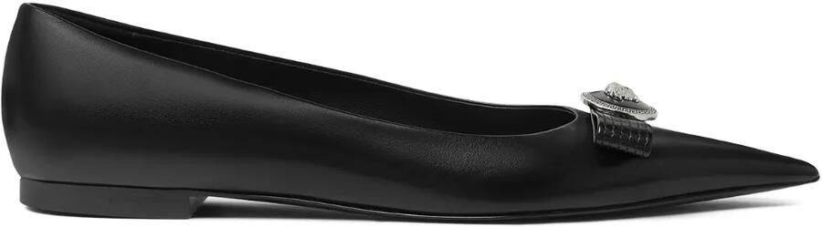 Versace Gianni Ribbon leren ballerina's Zwart