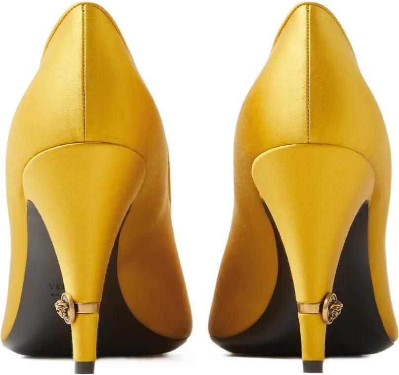 Versace Gianni satijnen pumps 90 mm Geel - Foto 4