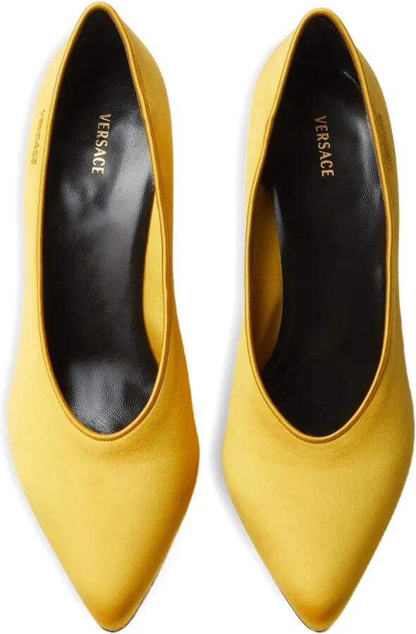 Versace Gianni satijnen pumps 90 mm Geel - Foto 5