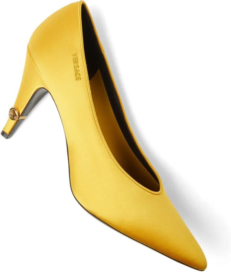Versace Gianni satijnen pumps 90 mm Geel - Foto 2