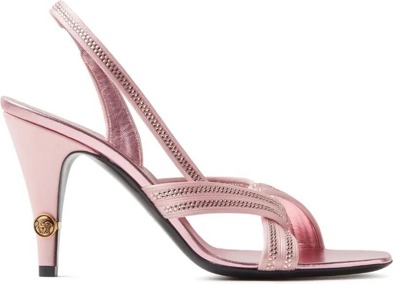 Versace Gianni verfraaide nappa en satijnen slingbacks 90 mm Roze