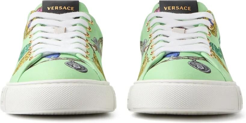 Versace Greca canvas sneakers met print Groen - Foto 4