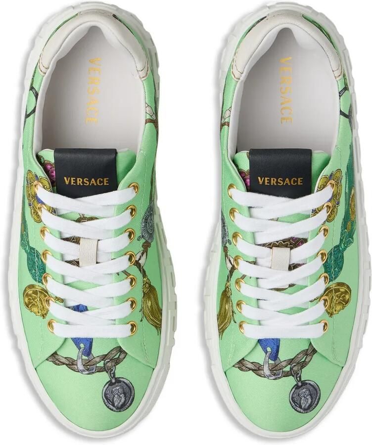 Versace Greca canvas sneakers met print Groen - Foto 3