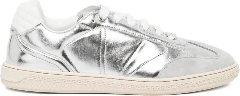 Versace Greca Court metallic sneakers Zilver