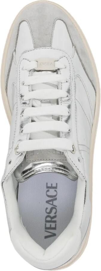 Versace Greca Court metallic sneakers Zilver - Foto 4