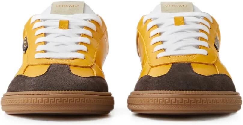 Versace Greca Court nappa & suède sneakers Geel - Foto 4